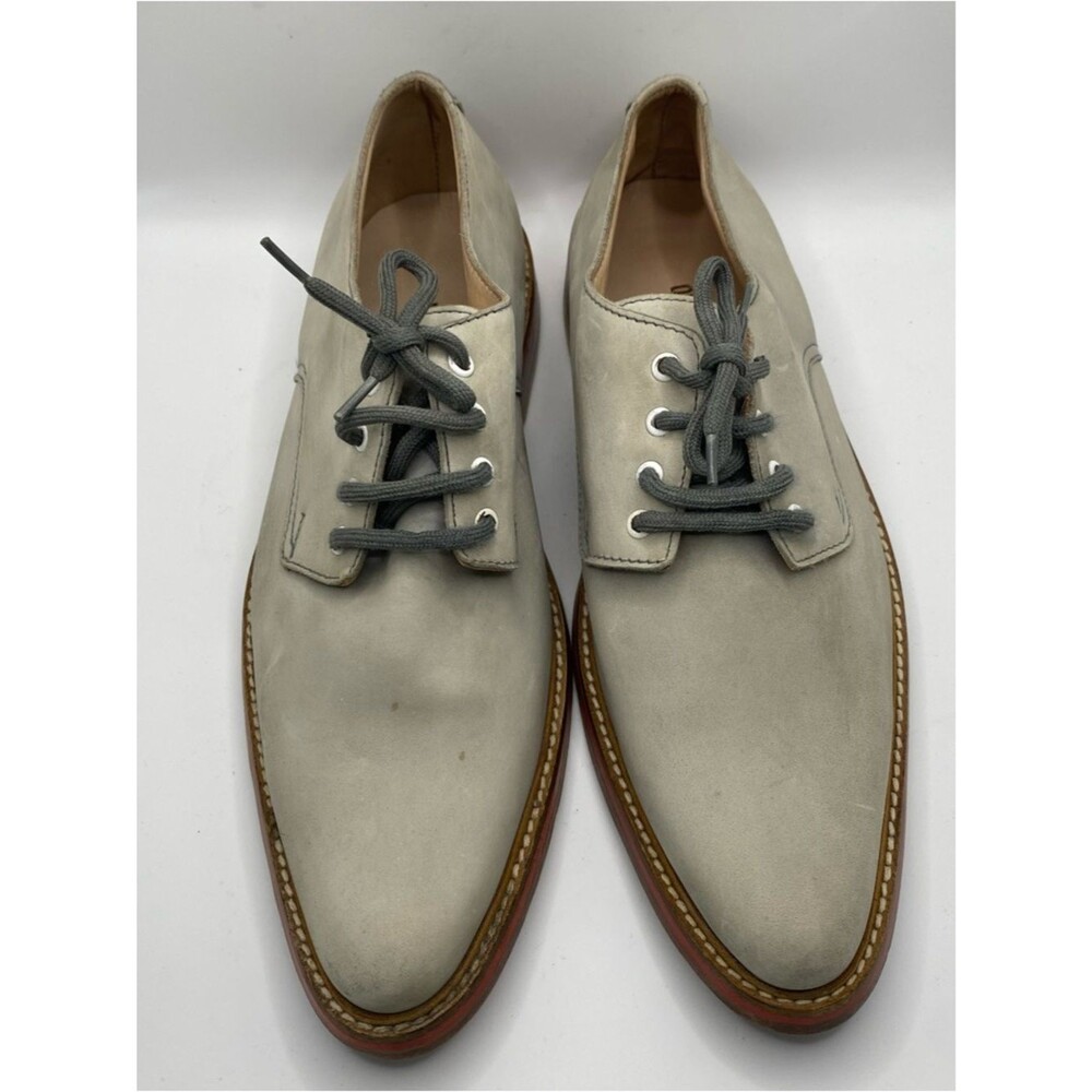 Oliver Clark Italian Leather Oxford Shoes 10 Handmade Blue Gray Preppy Americana
